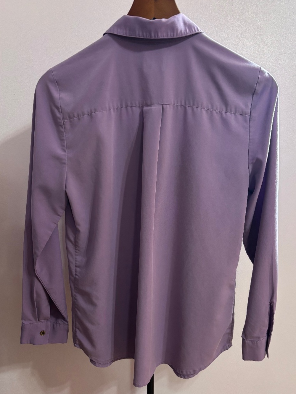 CHICO'S Lavender Lace Up Blouse Soft Stretch Material Long Sleeve Top Size 0 - Picture 7 of 8